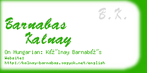 barnabas kalnay business card